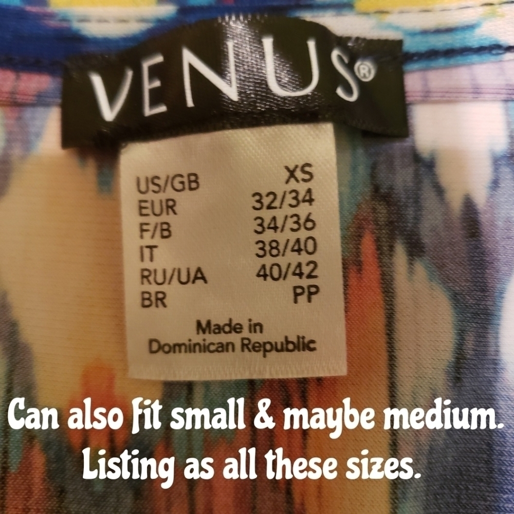 VENUS Multi-color Maxi Dress Cold Shoulder Elbow Length Flutter Sleeve - Picture 5 of 13